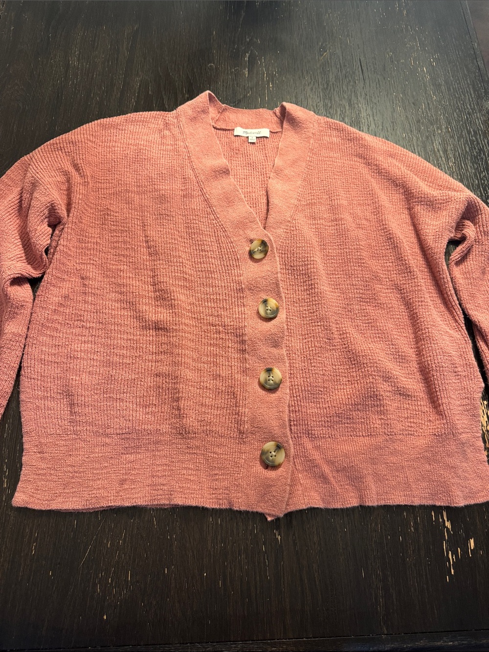 Madewell Rose-Pink Button-Front Women's Cardigan
